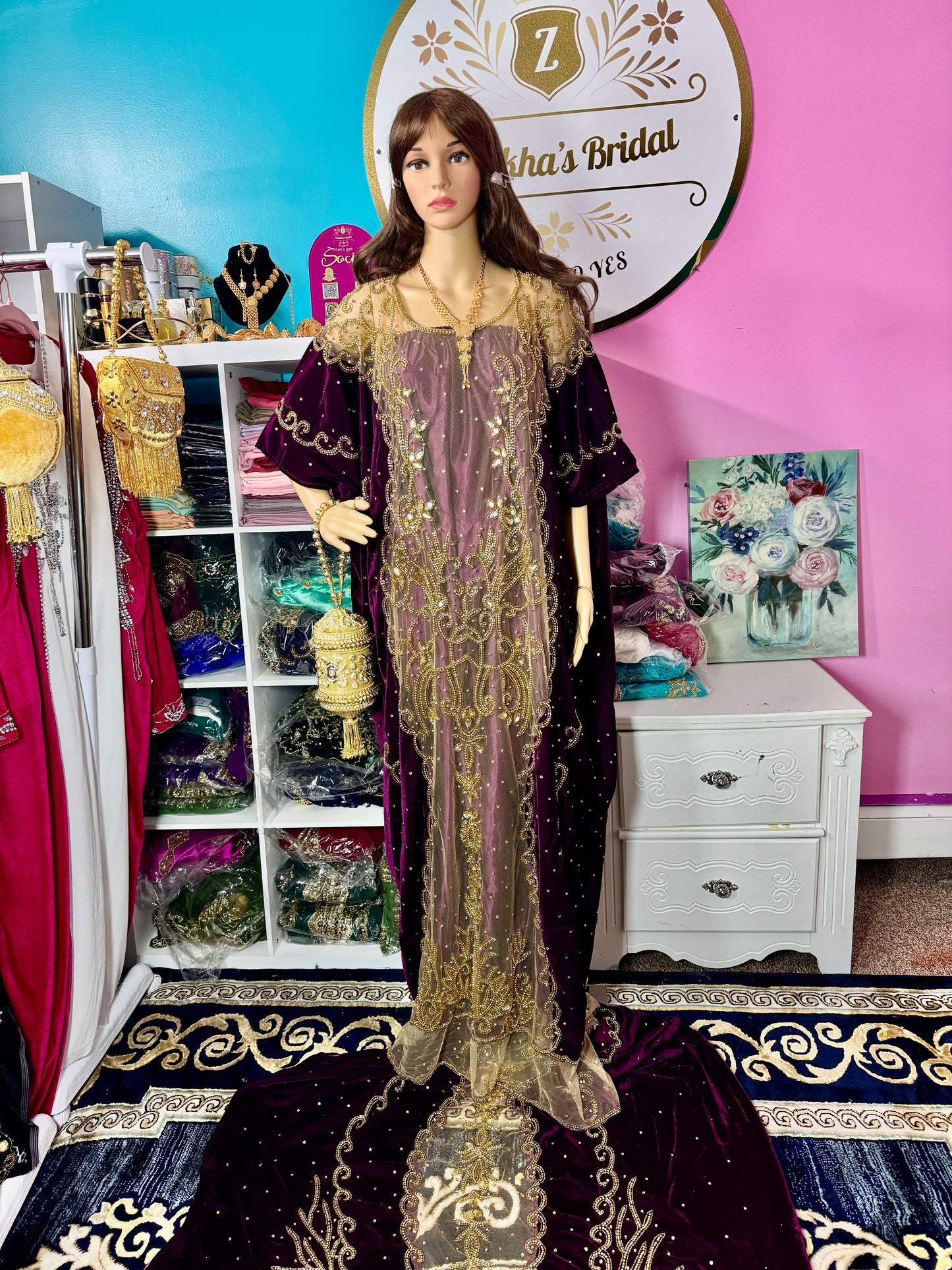 Velvet Hilwa Bridal Dirac-Plum.