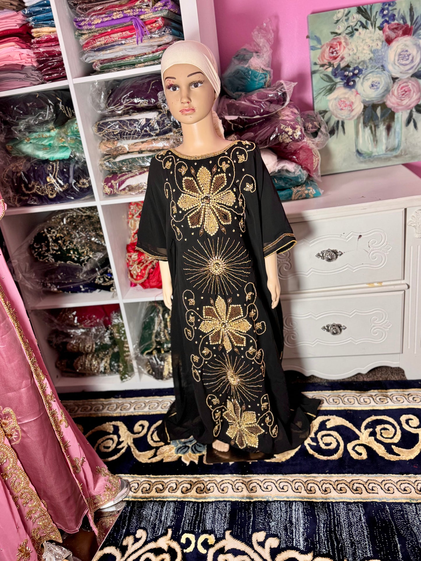 Asra Kids Kaftan-Black.