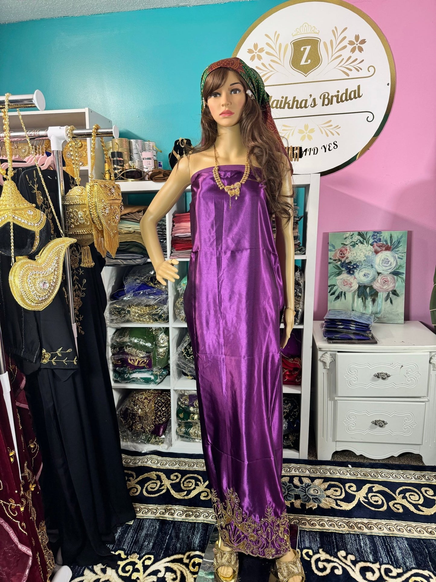 Luxury Somali Underpiece Skirt Gorgoro - Purple - Zulaikha’s Bridal