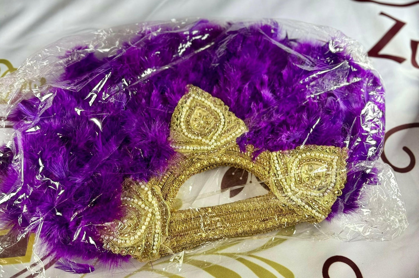 Purple Bridal Feather Fan - Zulaikha’s Bridal