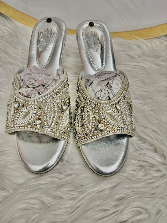 Rhinestone High heels-Silver