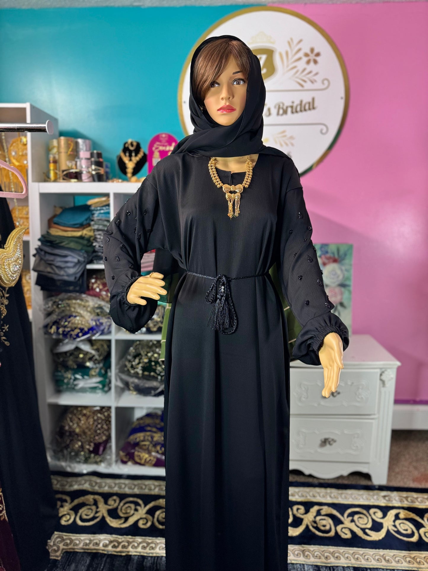 Dubai Black Closed Abaya 2