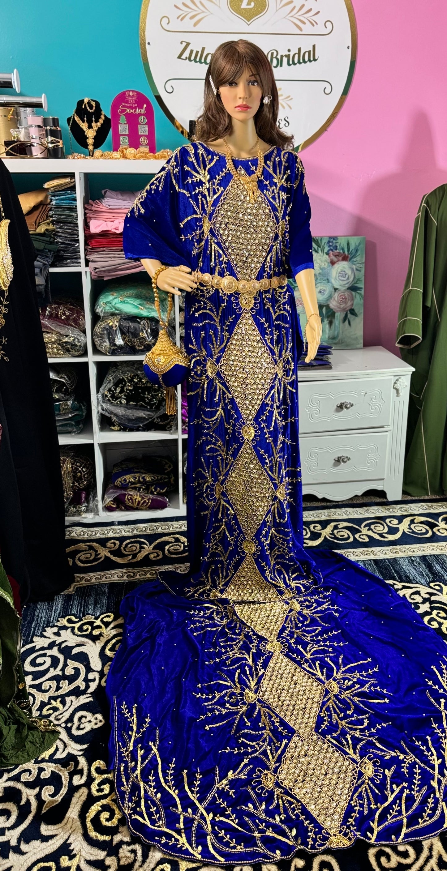 Velvet Dunia Bridal Dirac-Royal Blue