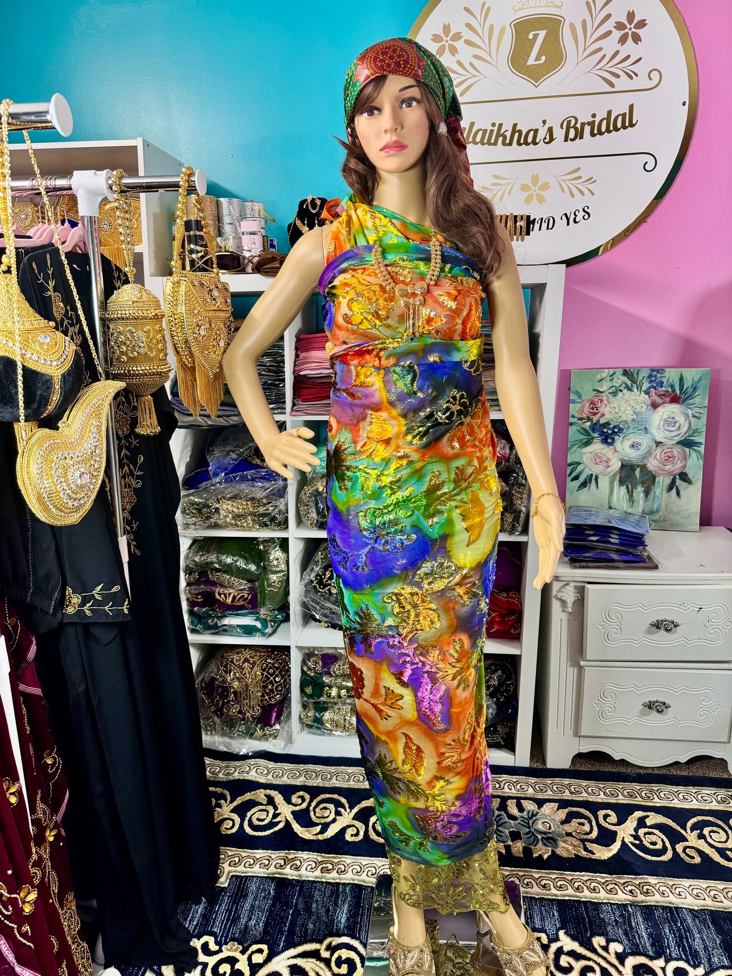 Luxury Rainbow/Orange Maqmal set