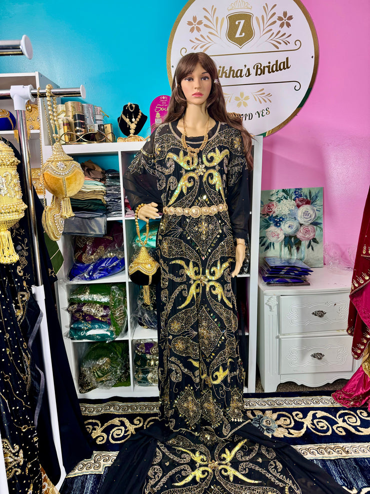Chiffon Nada Bridal Dirac set-Black.