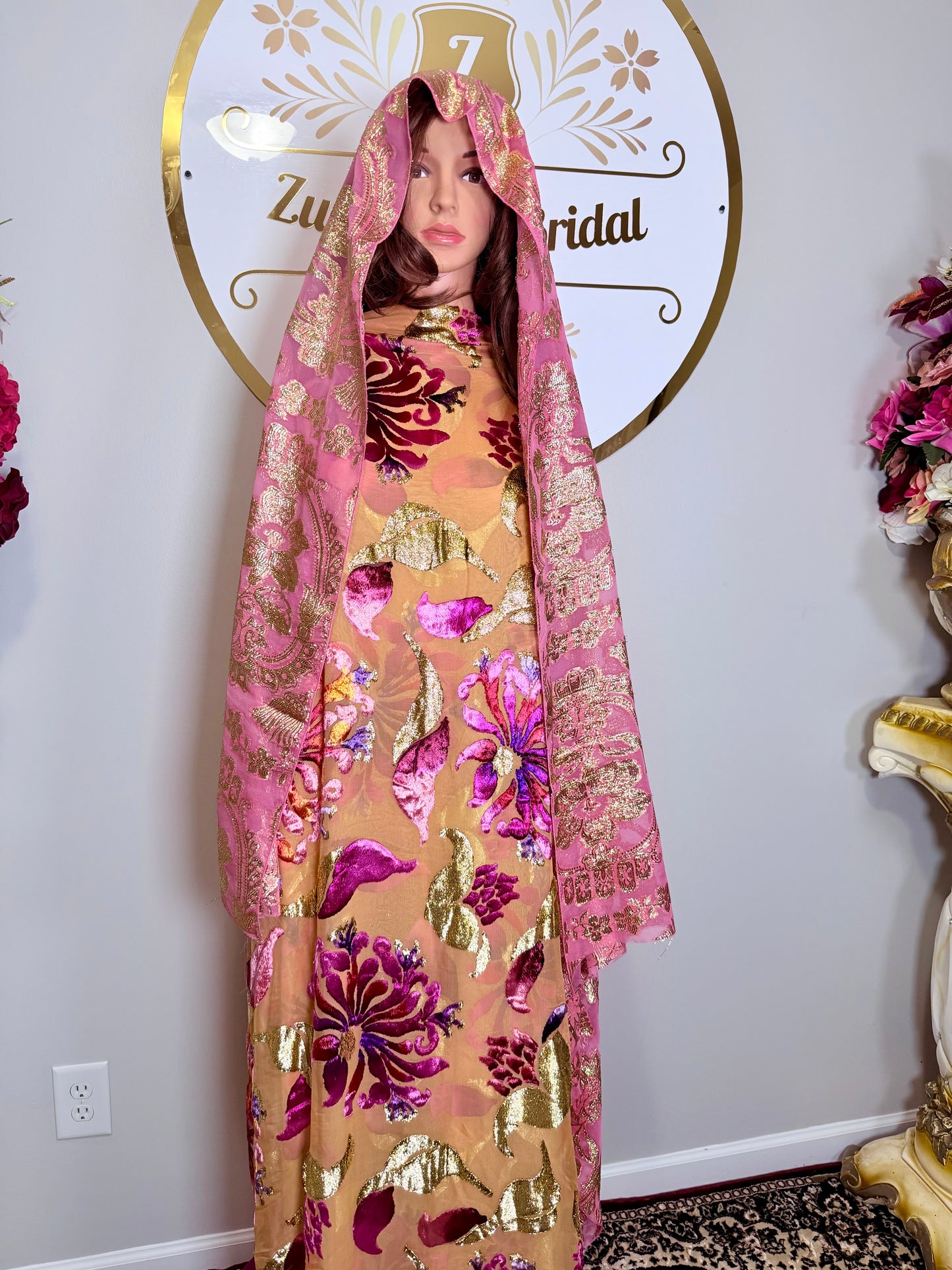 Luxury Maqbal Velvet Dirac Pink