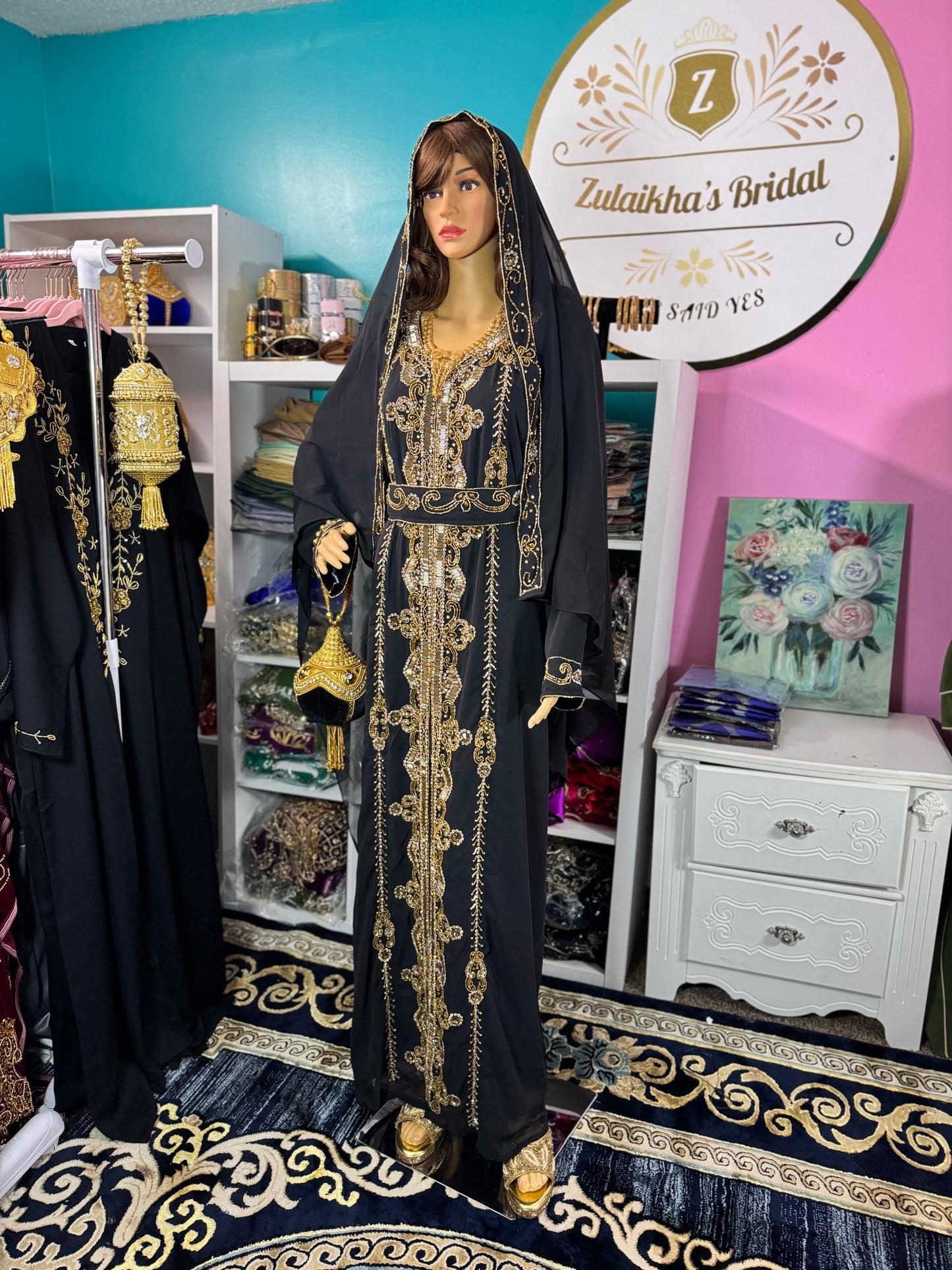 Hania Nikah Kaftan-Black