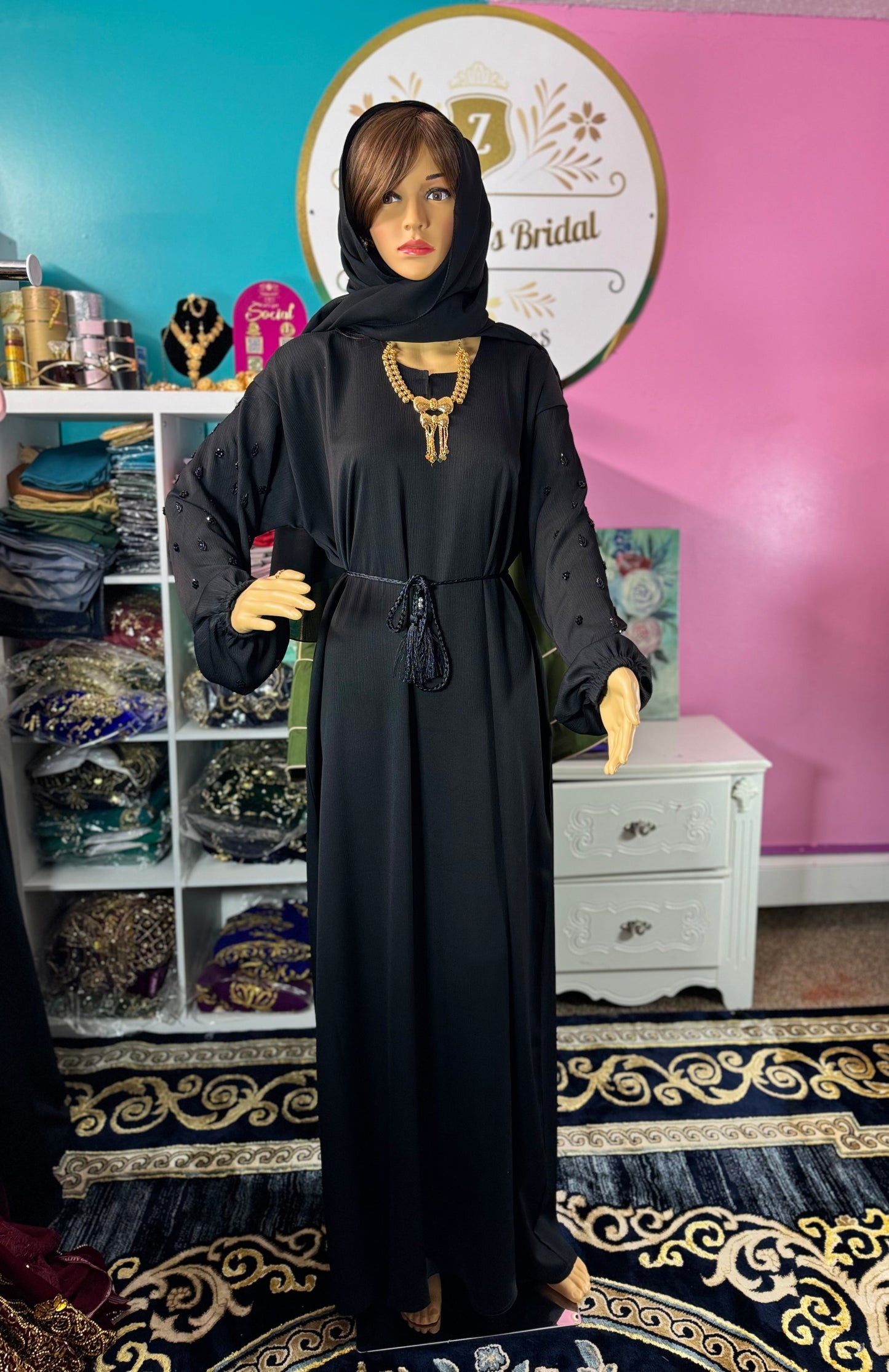 Dubai Black Closed Abaya 2