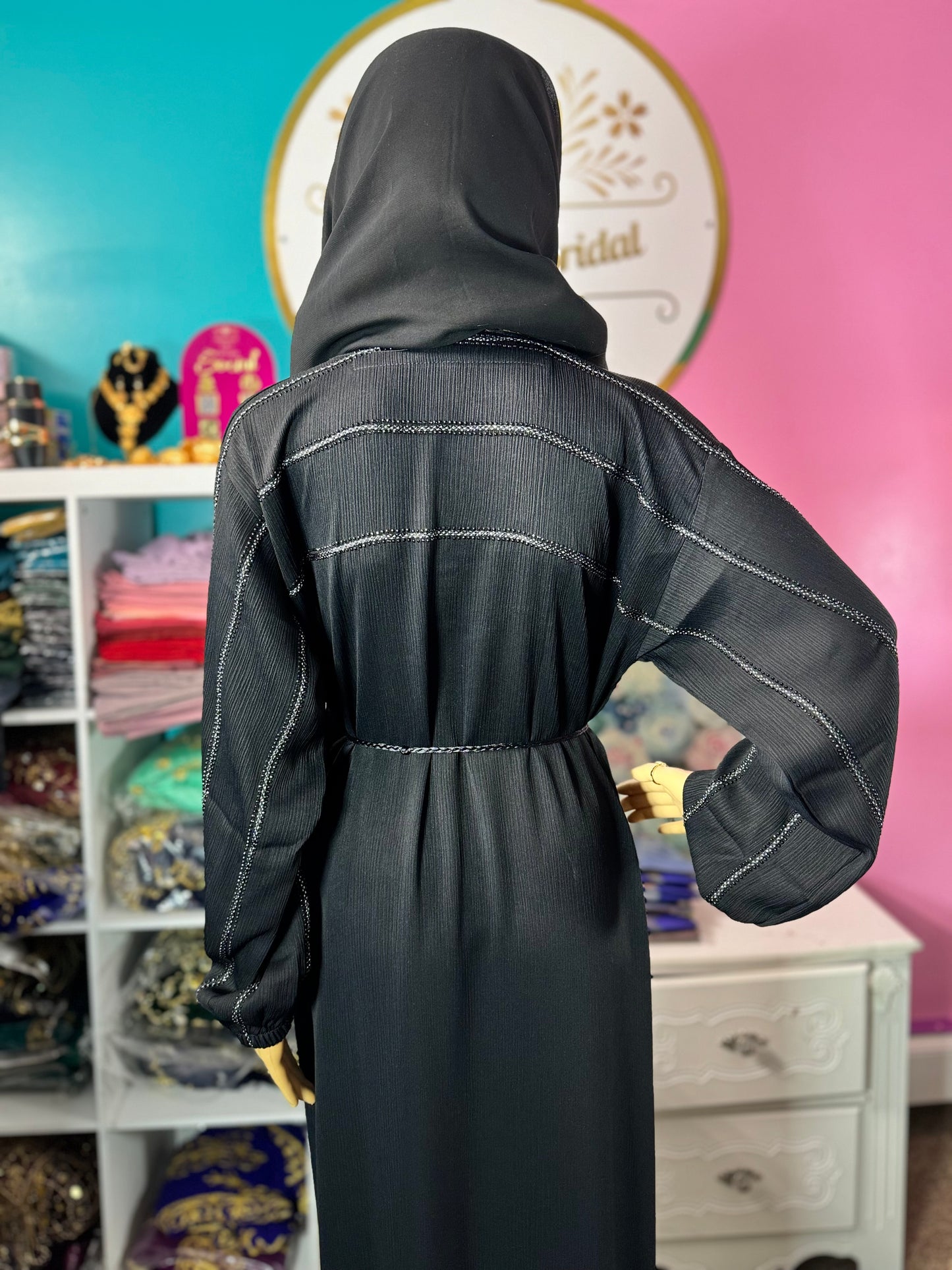 Dubai Black Closed Abaya 3