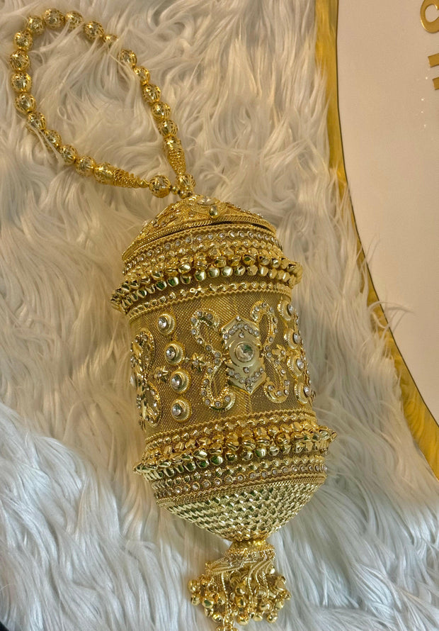 Gold Rhinestone Bridal Clutch Bag-6.