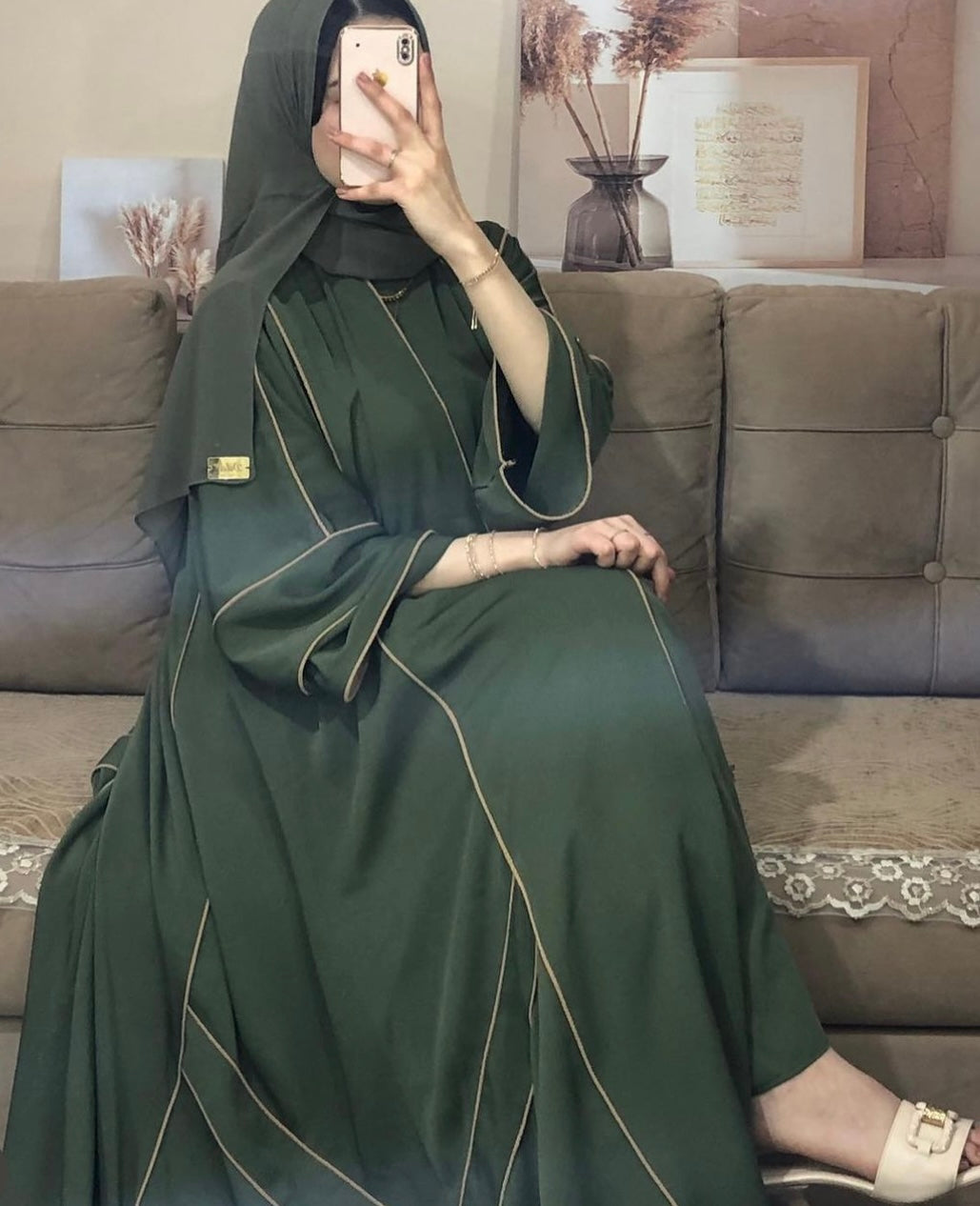 Dubai Jalabiya Green Abaya