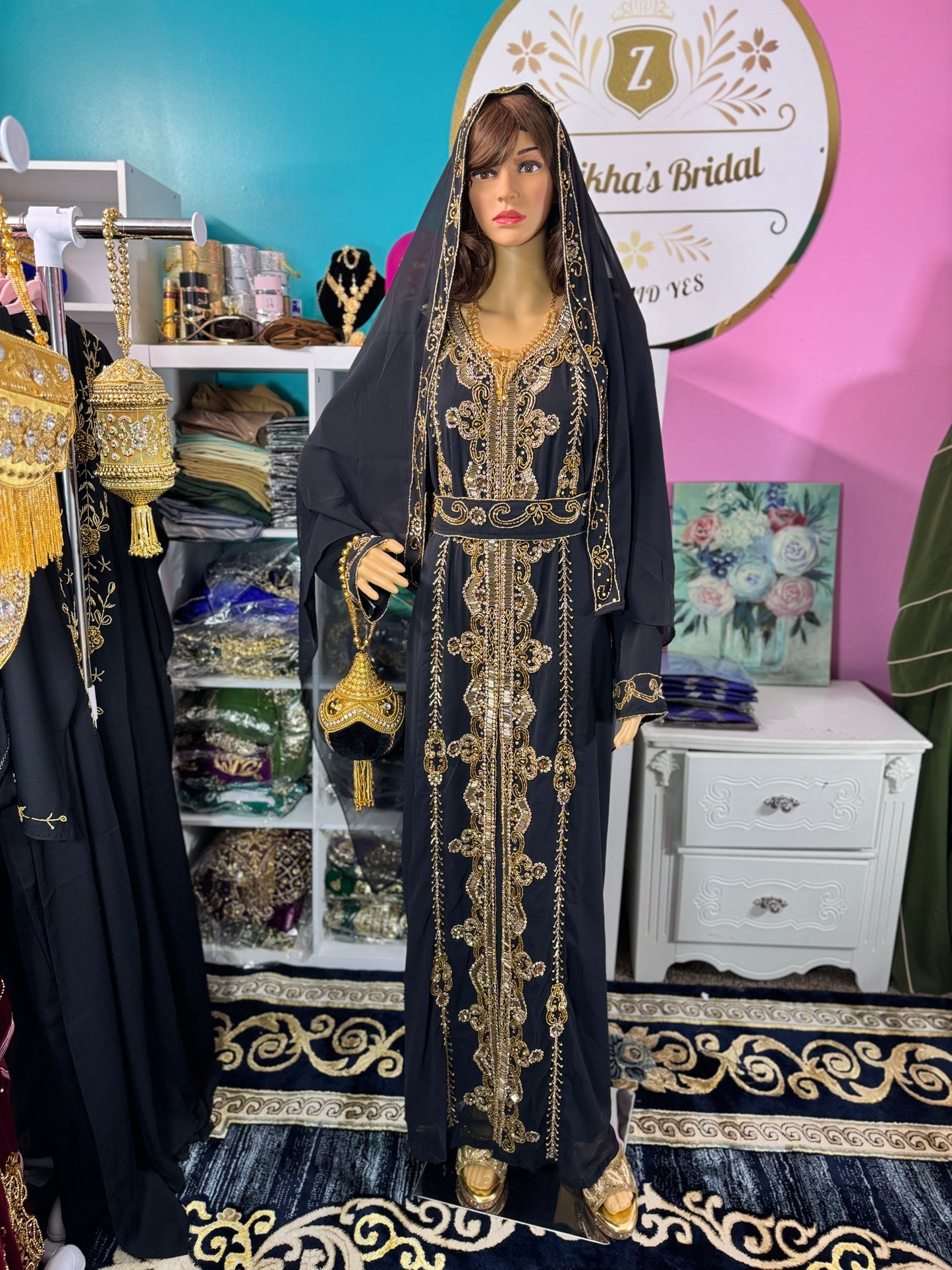 Hania Nikah Kaftan-Black