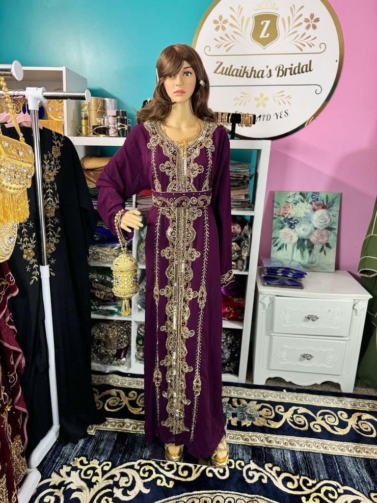 Hania Nikah Kaftan-Wine.