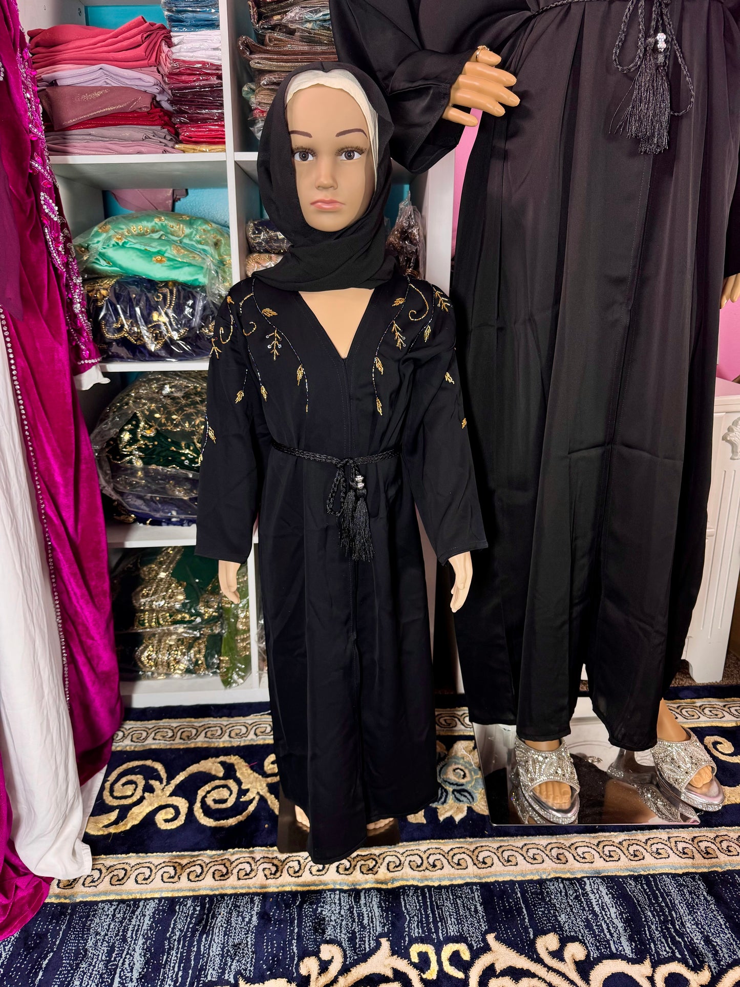 Dubai Black Kids Abaya (mother & daughter)