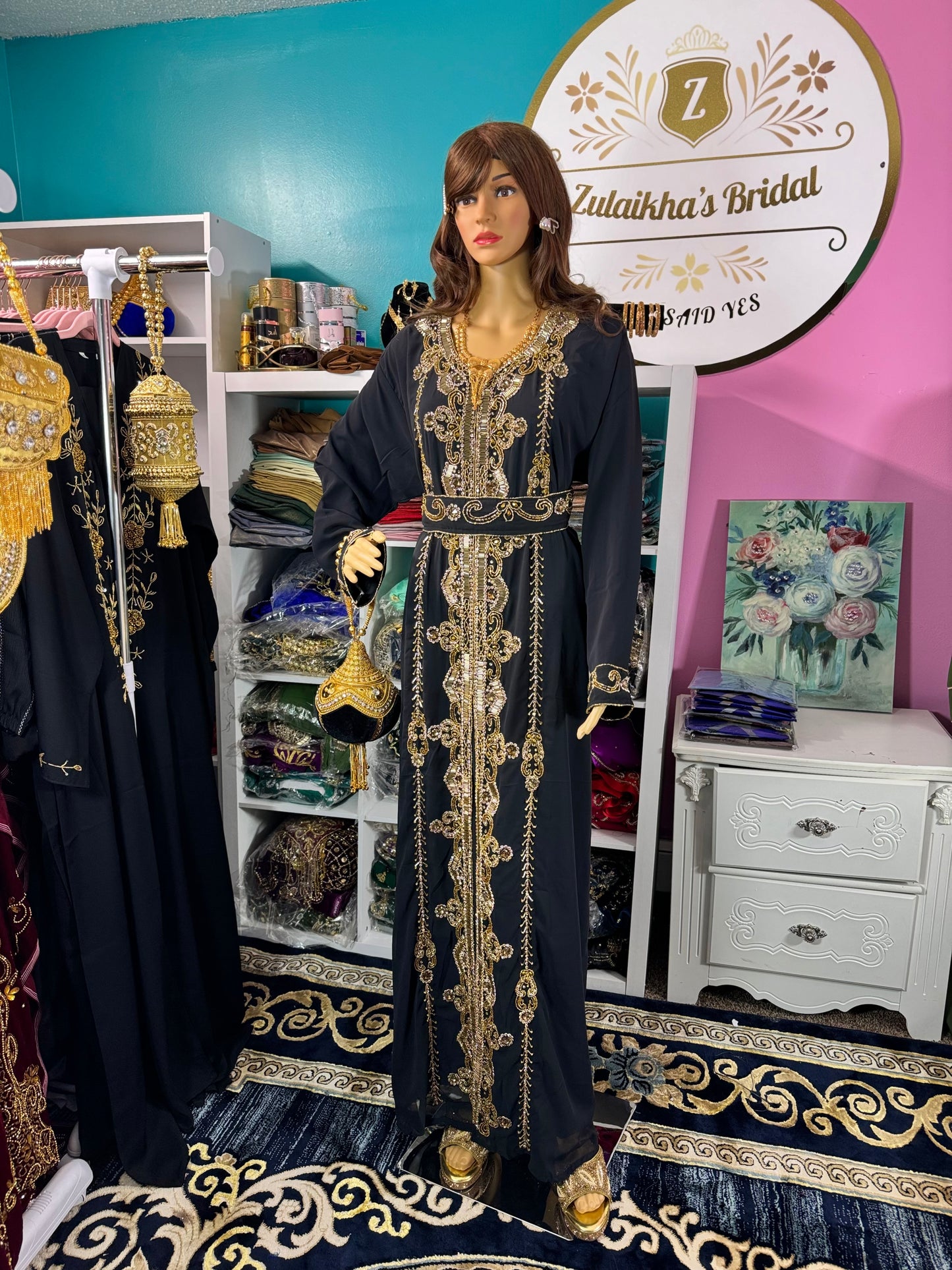 Hania Nikah Kaftan-Black