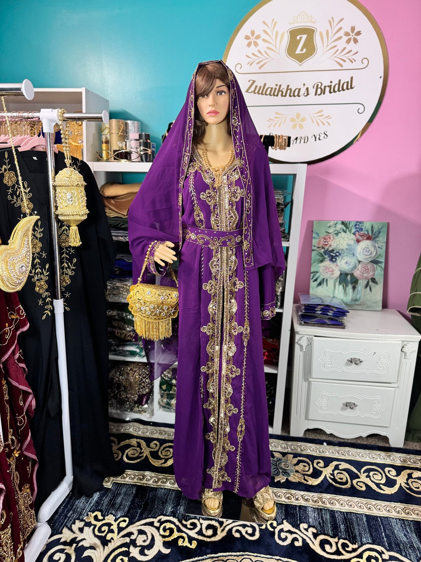 Hania Nikah Kaftan-Purple