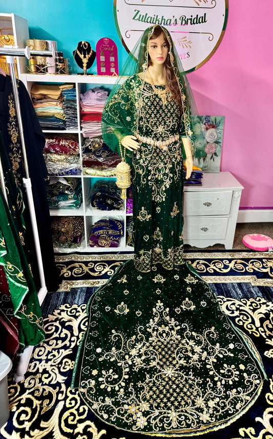 Velvet Basra Bridal Dirac-Emerald Geeen