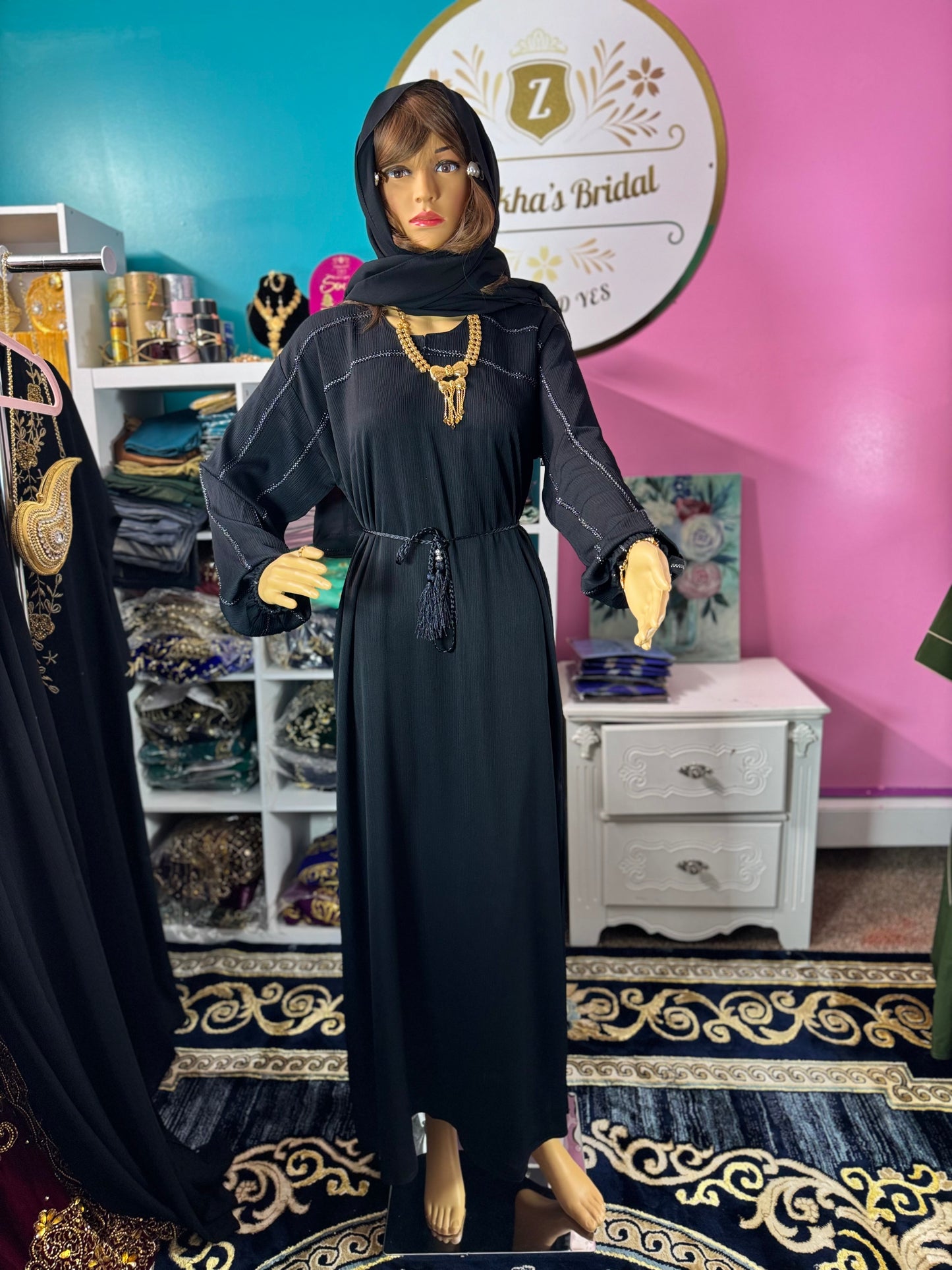 Dubai Black Closed Abaya 3