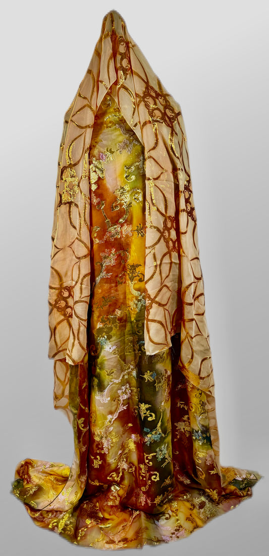 Hawa Faransawi Luxury Silk Metallic Brown/Gold Dirac set