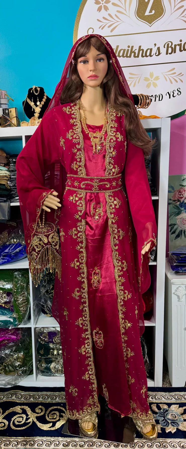 Kids Hida Kaftan-Maroon.