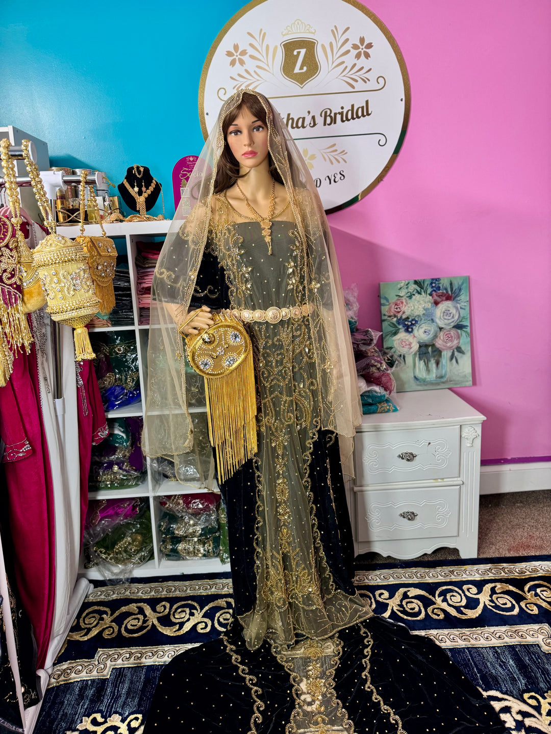 Amna Somali Bridal Dirac Set Velvet Lace-Black – Zulaikha's Bridal