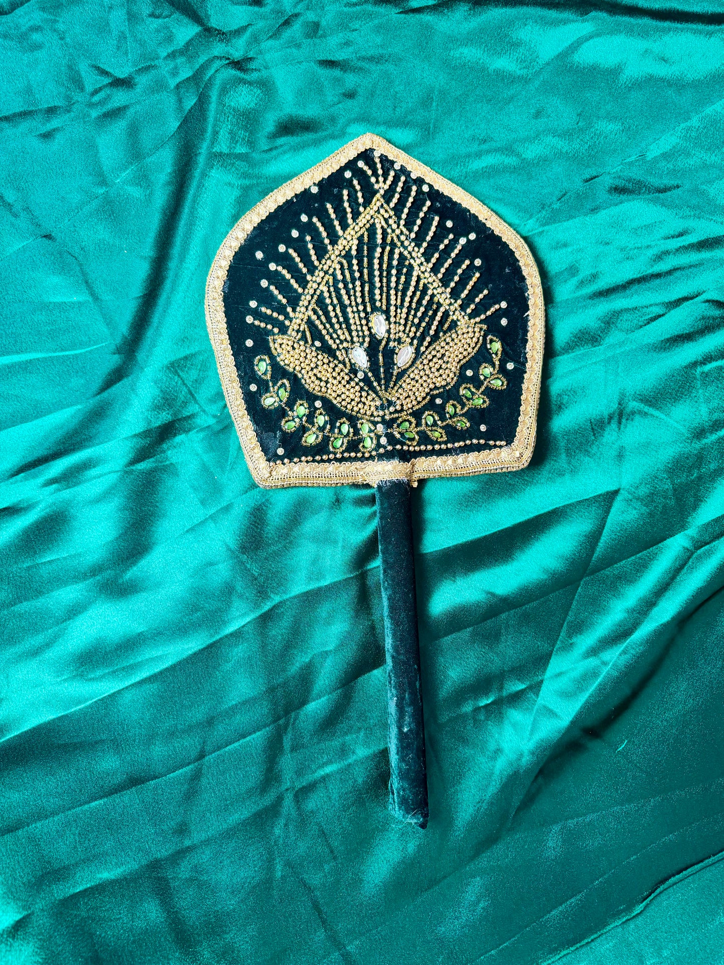 Somali Handmade Bridal Fan-Green Gold