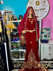 Asra Somali Bridal Dirac Set Velvet - Burguny - Zulaikha’s Bridal