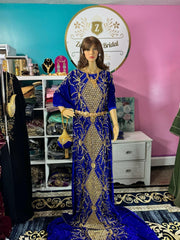 Asra Somali Bridal Dirac Set Velvet - Royal Blue - Zulaikha’s Bridal