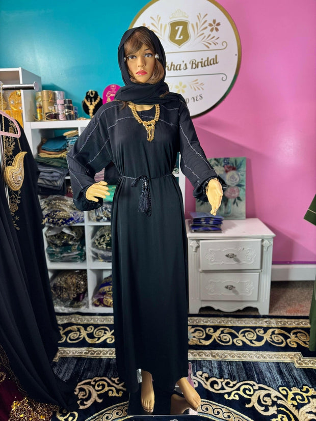 Dubai Black Closed Abaya - Zulaikha’s Bridal