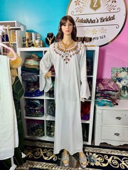 Isra Luxury Crystal Velvet Abaya - Burnt Orange - Zulaikha’s Bridal