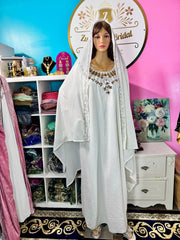 Isra Luxury Crystal Velvet Abaya - Chocolate Brown - Zulaikha’s Bridal