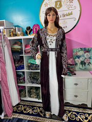 Isra Luxury Crystal Velvet Abaya - Chocolate Brown - Zulaikha’s Bridal