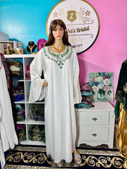 Isra Luxury Crystal Velvet Abaya - Forest Green - Zulaikha’s Bridal