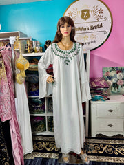 Isra Luxury Crystal Velvet Abaya - Turquoise - Zulaikha’s Bridal
