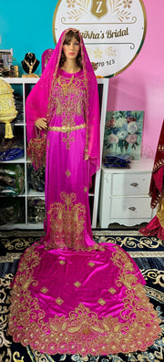 Isra Somali Bridal Dirac Set Satin - Pink - Zulaikha’s Bridal