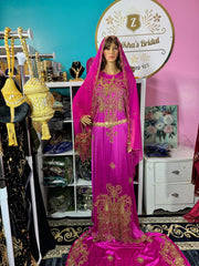 Isra Somali Bridal Dirac Set Satin - Pink - Zulaikha’s Bridal