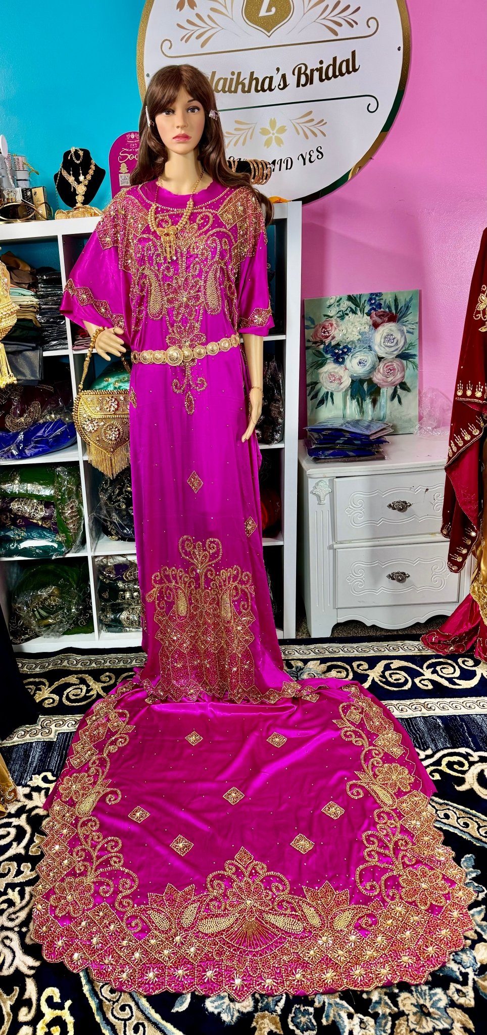 Isra Somali Bridal Dirac Set Satin - Pink - Zulaikha’s Bridal