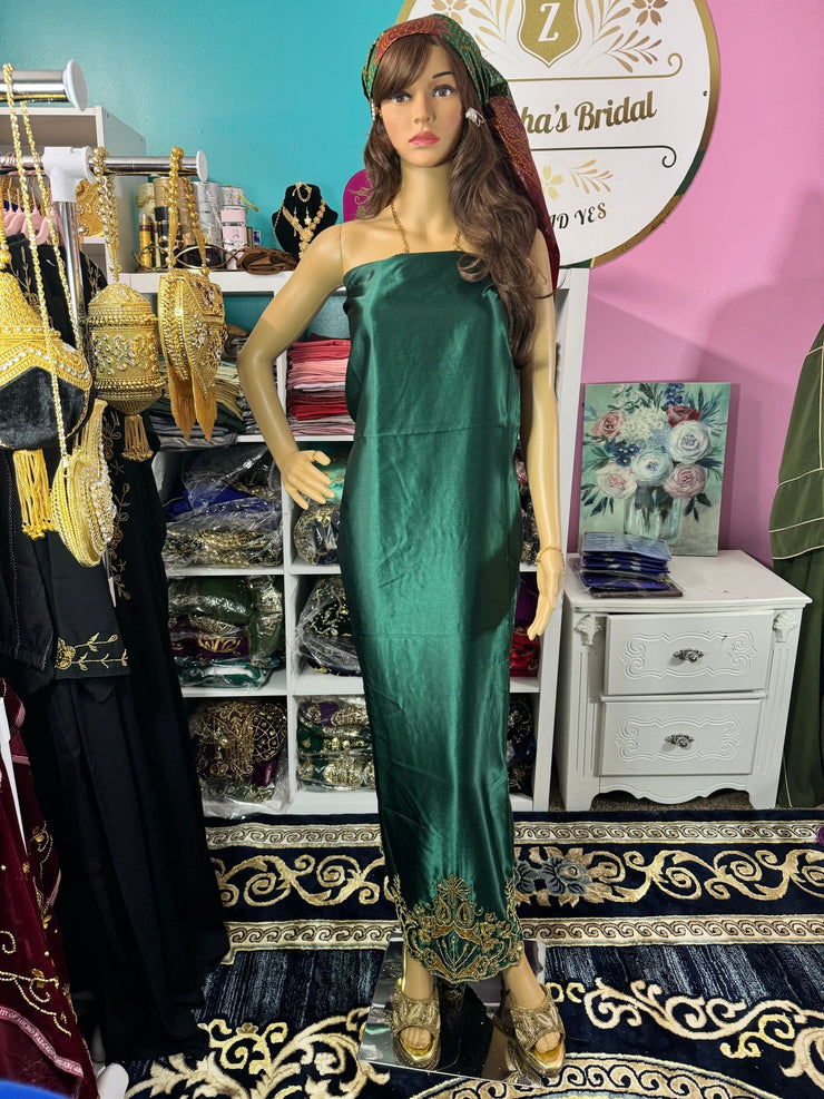 Luxury Somali Underpiece Skirt Gorgoro - Dark Green - Zulaikha’s Bridal