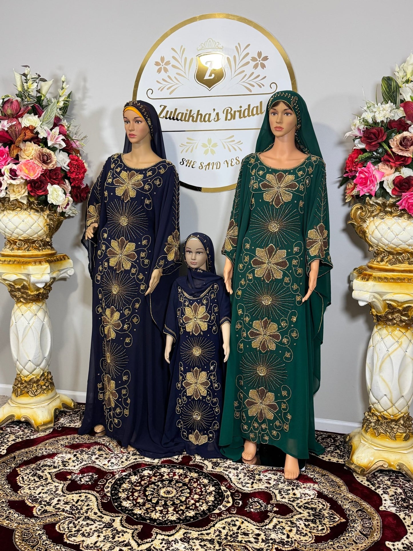 Muslim Eid Nikah Party Kaftan - Navy Blue - Zulaikha’s Bridal