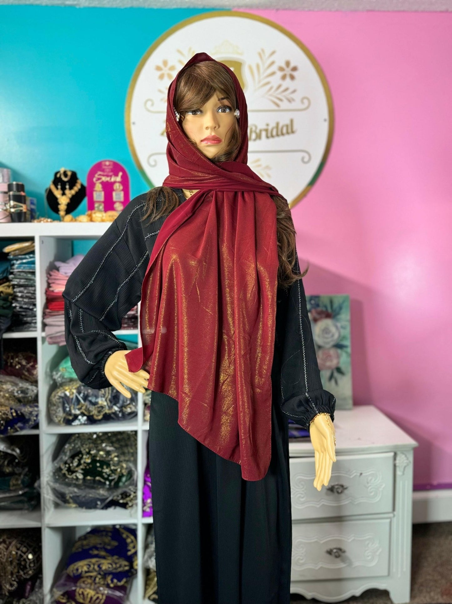 Muslim Shimmer Glitter Chiffon Hijab Scarf No. 17 - Zulaikha’s Bridal