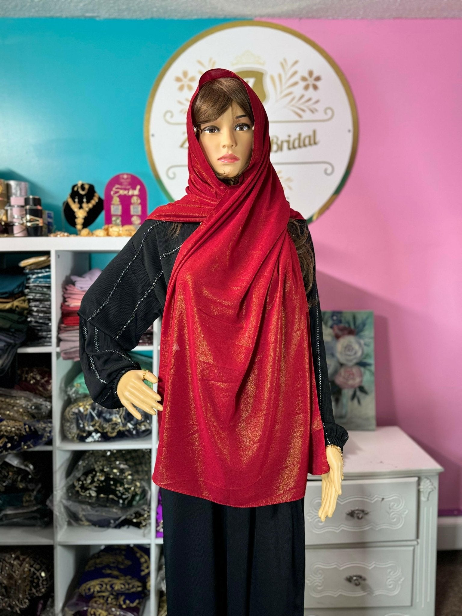 Muslim Shimmer Glitter Chiffon Hijab Scarf No.16 - Zulaikha’s Bridal
