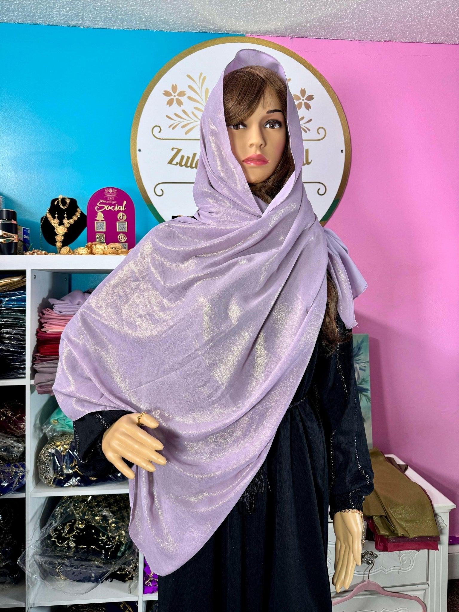Muslim Shimmer Glitter Chiffon Hijab Scarf No.2 - Zulaikha’s Bridal
