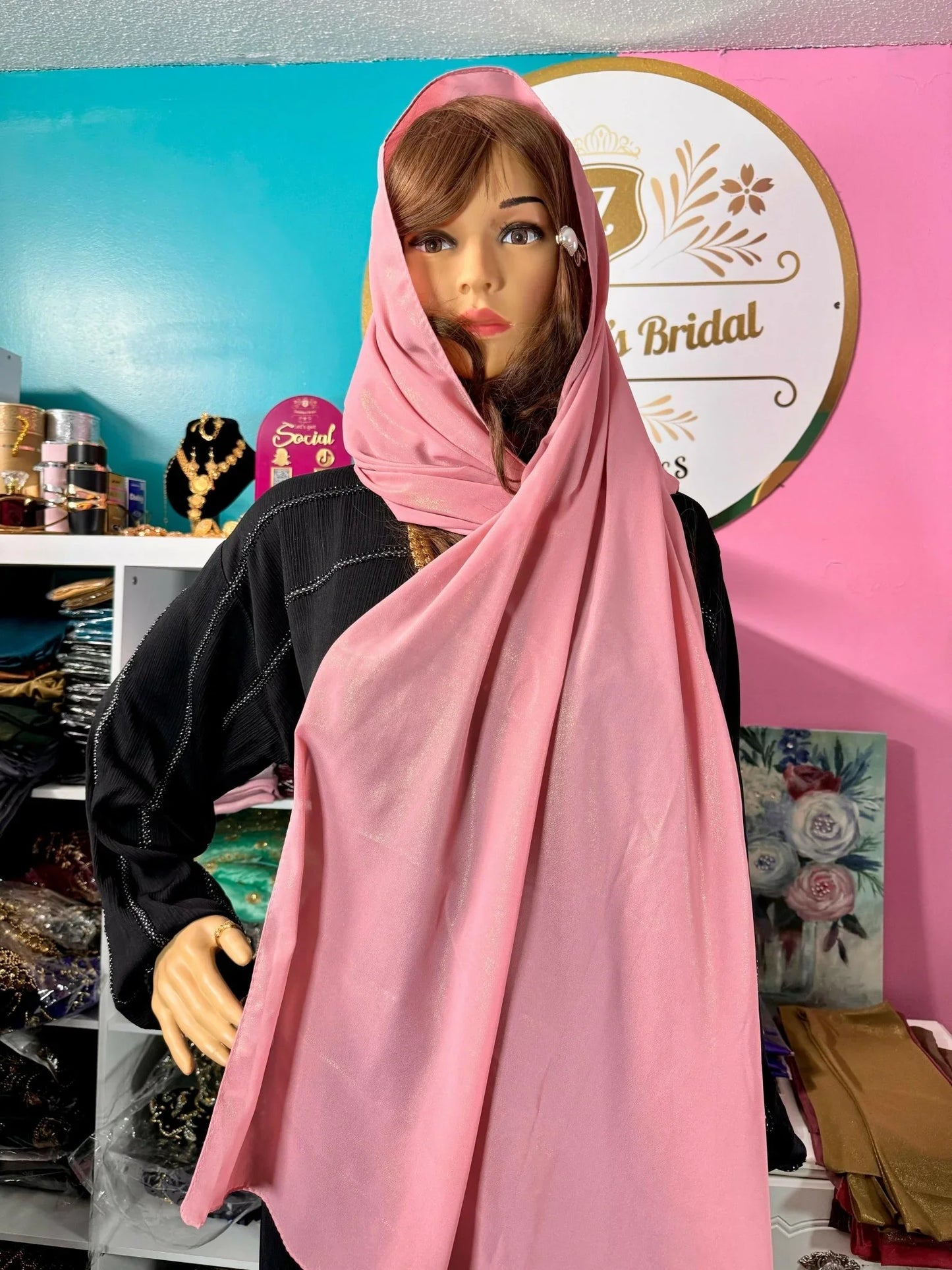 Muslim Shimmer Glitter Chiffon Hijab Scarf No.4 - Zulaikha’s Bridal