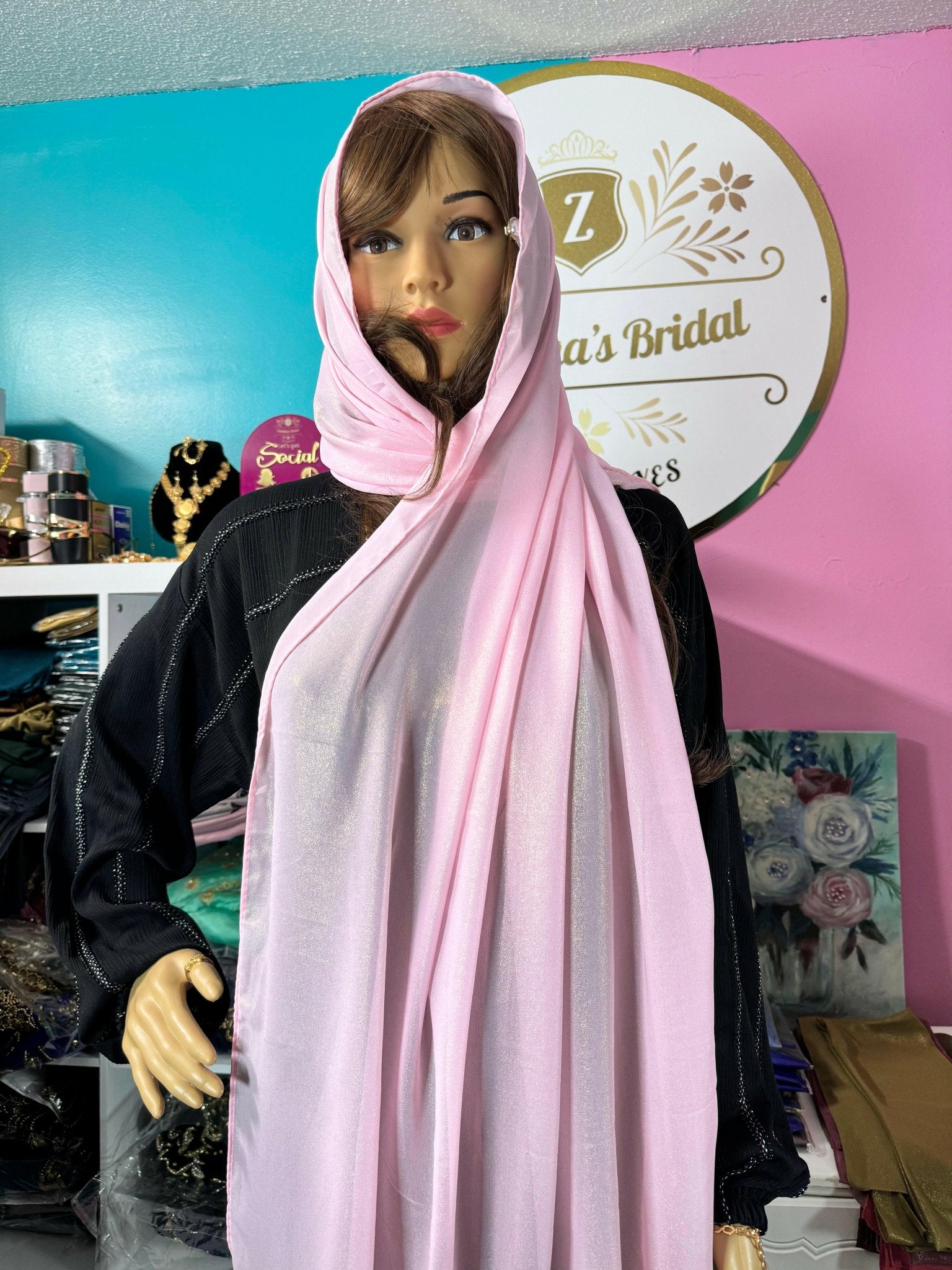 Muslim Shimmer Glitter Chiffon Hijab Scarf No.5 - Zulaikha’s Bridal