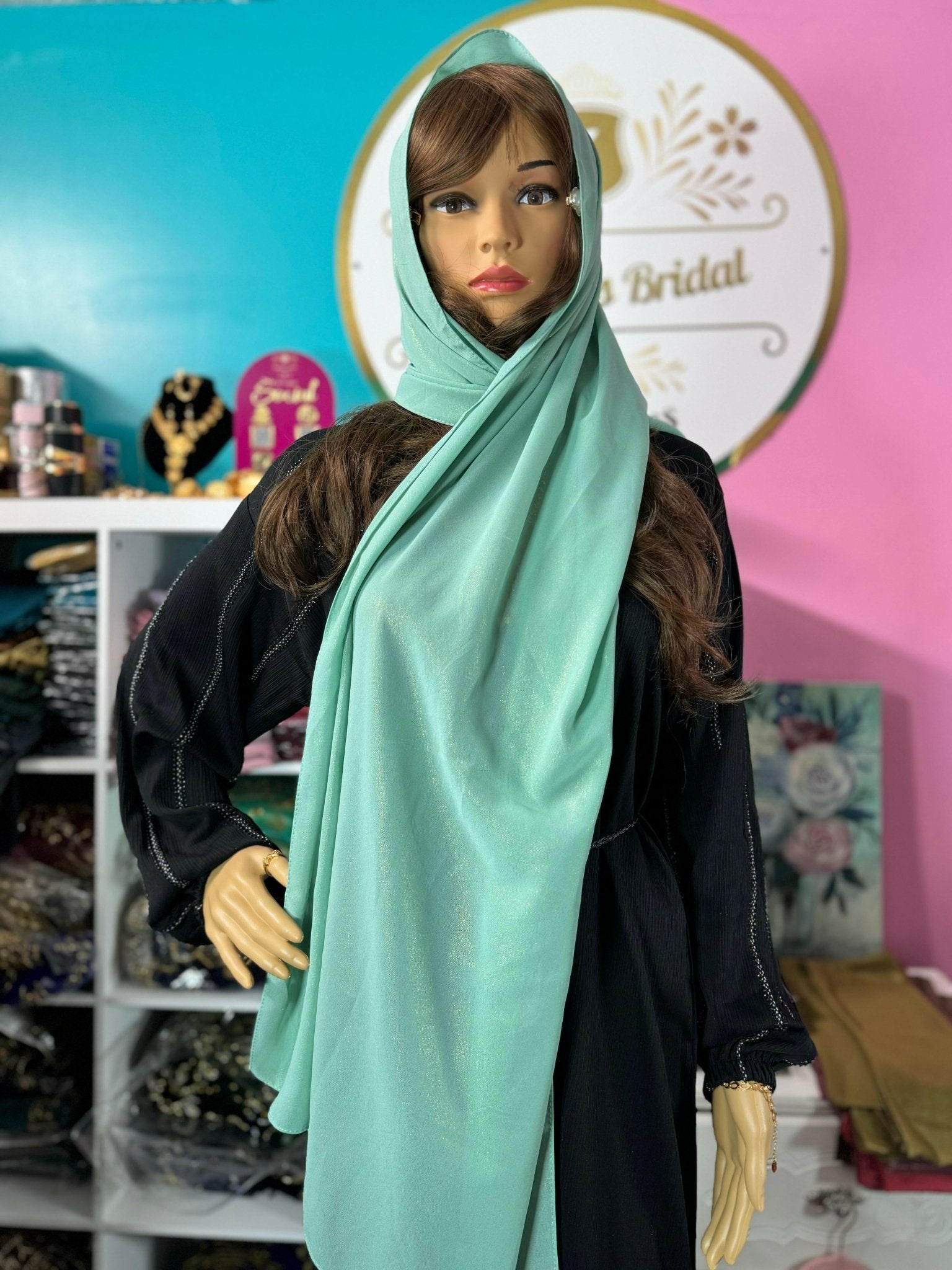 Muslim Shimmer Glitter Chiffon Hijab Scarf No.8 - Zulaikha’s Bridal