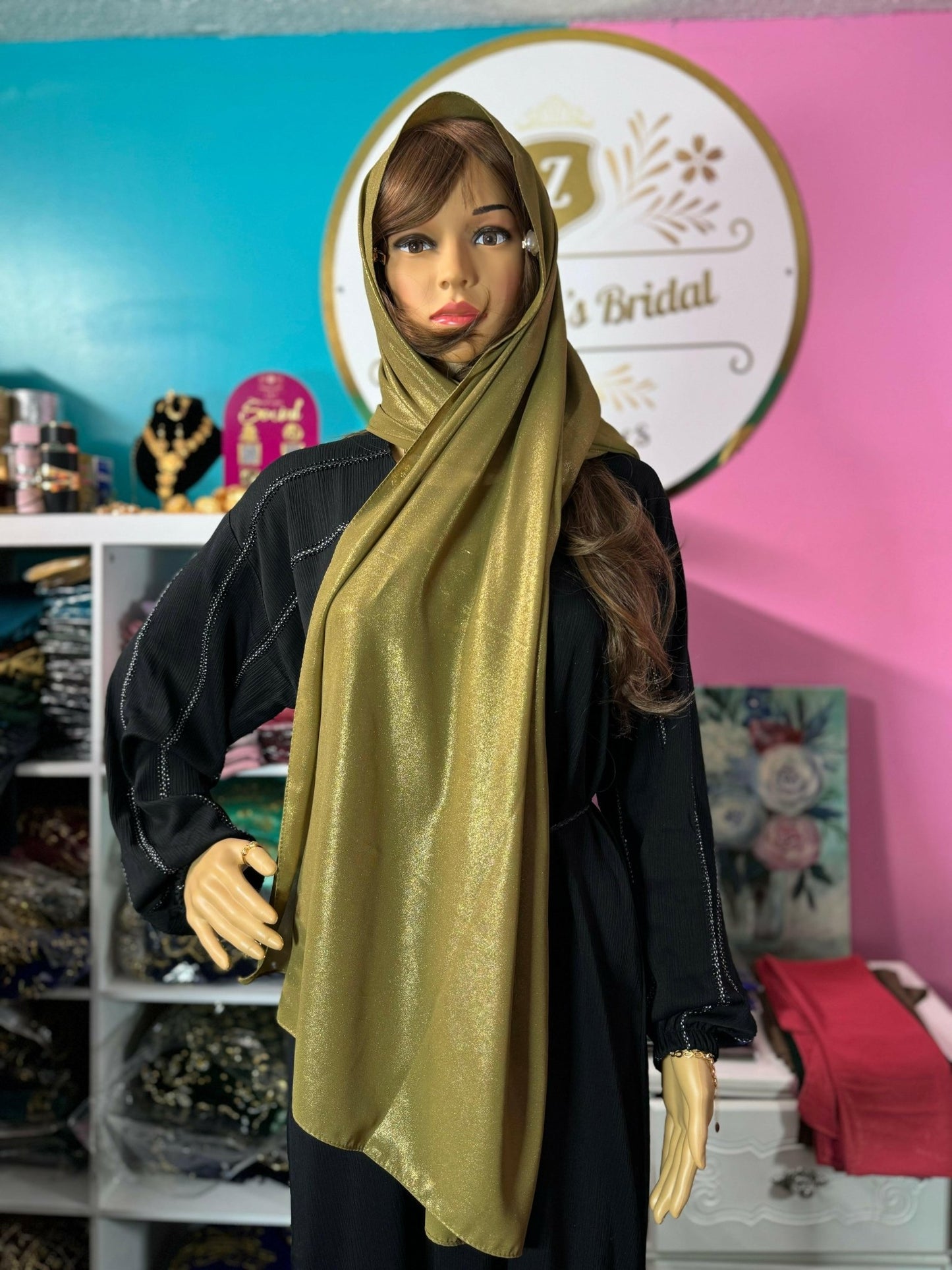 Muslim Shimmer Glitter Chiffon Hijab Scarf No.9 - Zulaikha’s Bridal