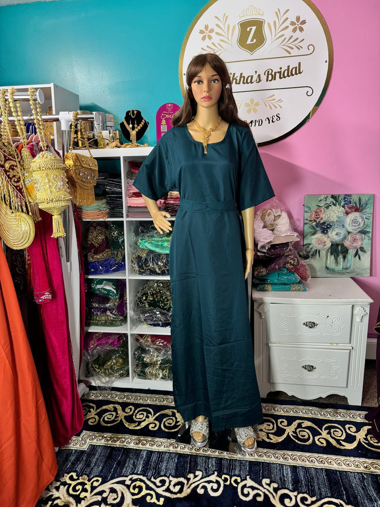 Muslim women modest inner dress Abaya with belt - Zulaikha’s Bridal