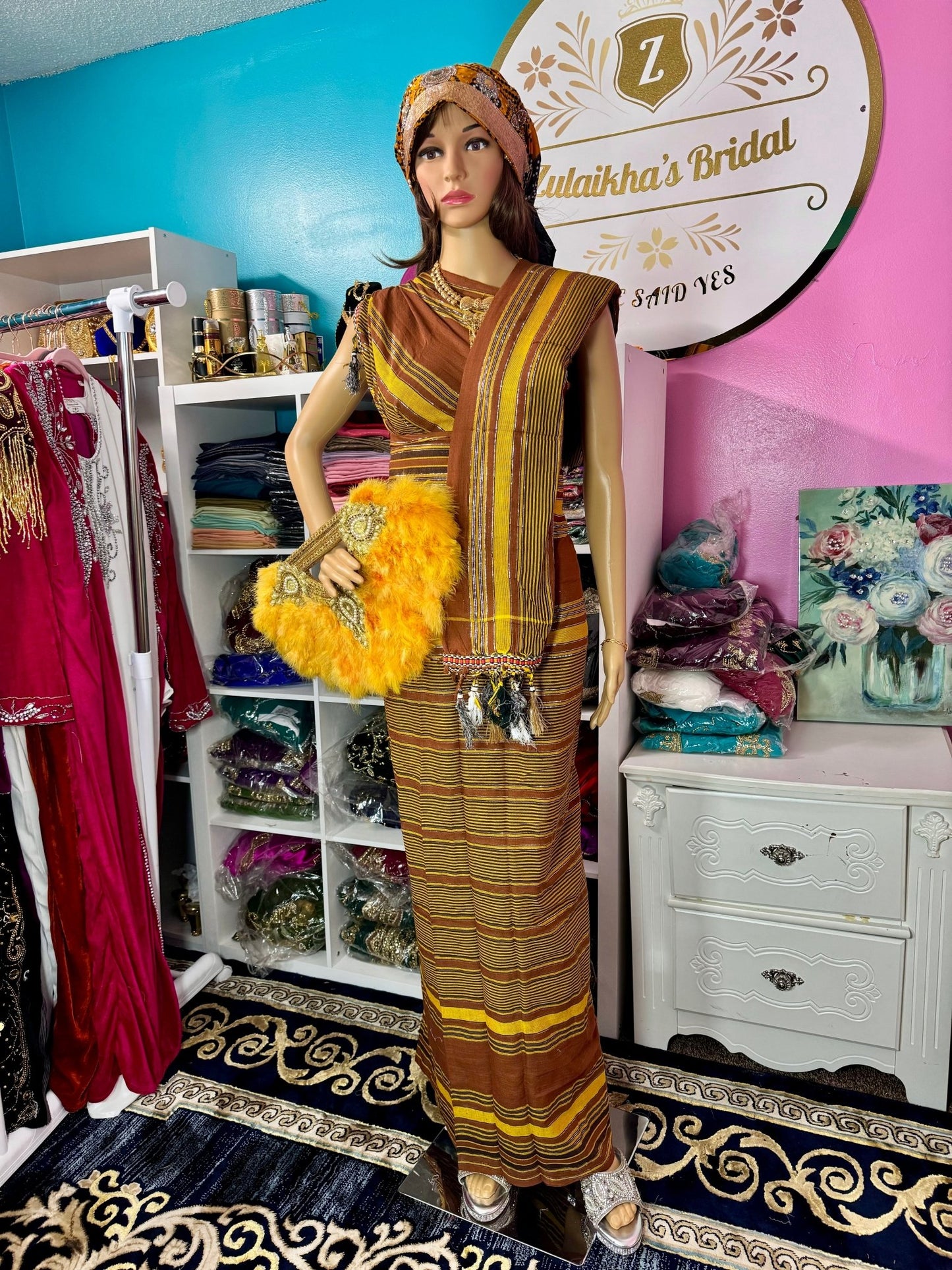 Plain Alindi Guntino Hido iyo Dhaqan - Brown Gold - Zulaikha’s Bridal