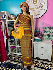 Plain Alindi Guntino Hido iyo Dhaqan - Brown Gold - Zulaikha’s Bridal