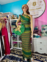 Plain Alindi Guntino Hido iyo Dhaqan - Green Gold - Zulaikha’s Bridal